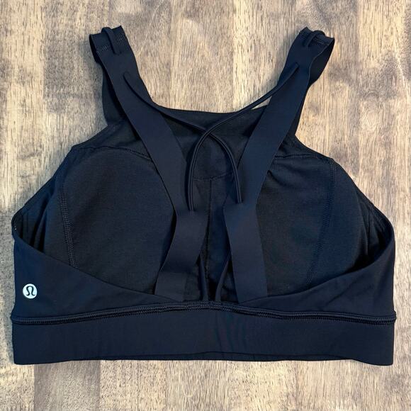 Lululemon Strong at Heart Bra High Neck Criss Cross Medium Support C/D Cup Black - Picture 5 of 8